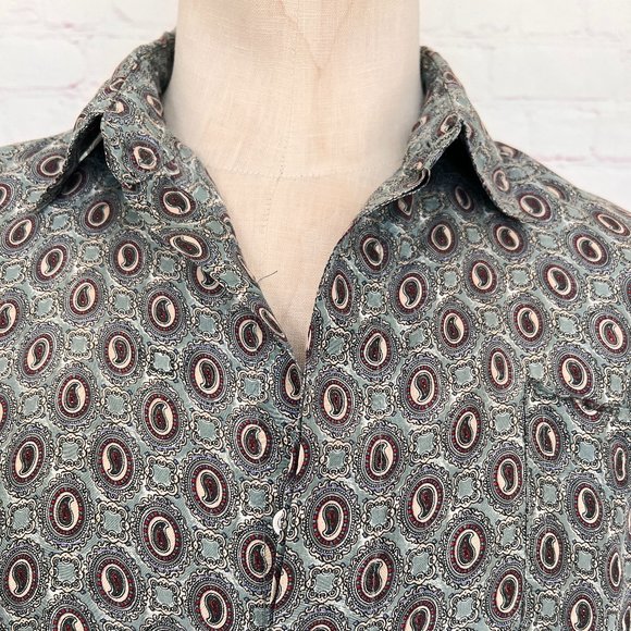 Paisley Silk Short Sleeve Shirt - Colore Italia - Size Large - Picture 4 of 8
